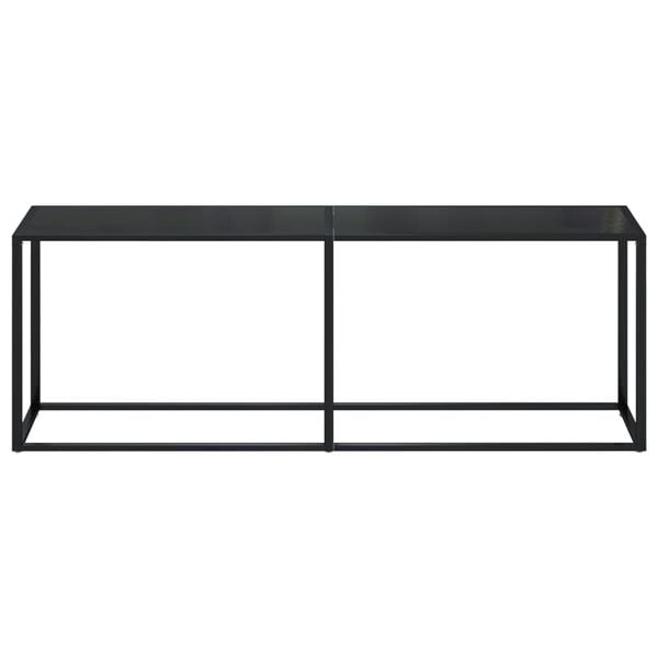 vidaXL Console Table Black Tempered Glass Large Simplistic