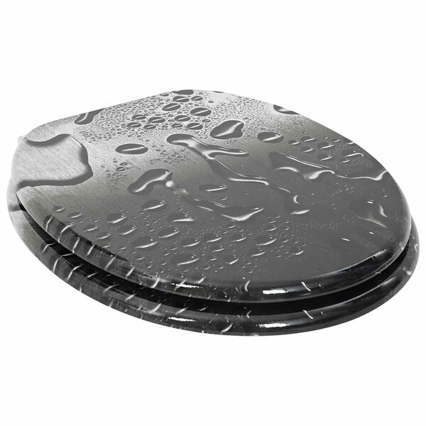 vidaXL WC Toilet Seats 2 pcs with Soft Close Lids MDF Water Drop Design (2x143933)