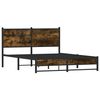 vidaXL Bed Frame Smoked Oak Steel, Engineered Wood Double Bed Frame