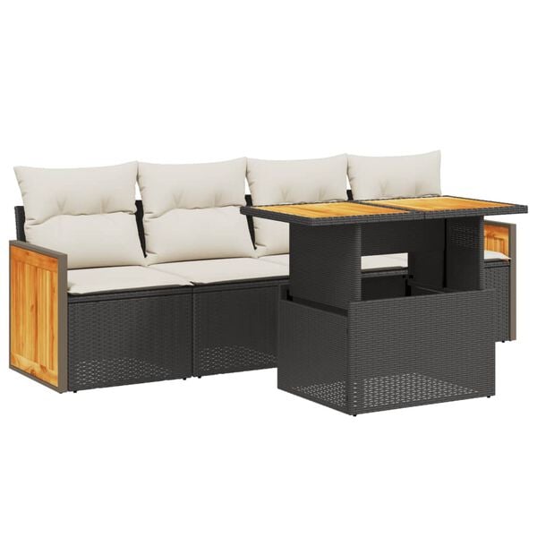 vidaXL Garden Sofa Set Black