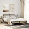 vidaXL Bed Frame Sonoma Oak Steel, engineered wood Full Bed Frame