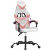 vidaXL Gaming Chair White and Pink Faux leather, Metal, Plywood Swivel