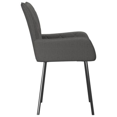 vidaXL Dining Chairs 2 pcs Dark Gray Fabric