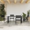 vidaXL Garden Dining Set Black Poly Rattan, Steel, Tempered Glass Large