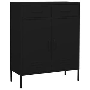 vidaXL Storage Cabinet Black Steel Medium Height-Adjustable Shelves