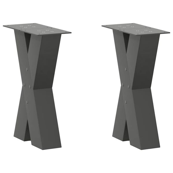 vidaXL Coffee Table Leg Set of 2 Anthracite Powder-coated steel Small
