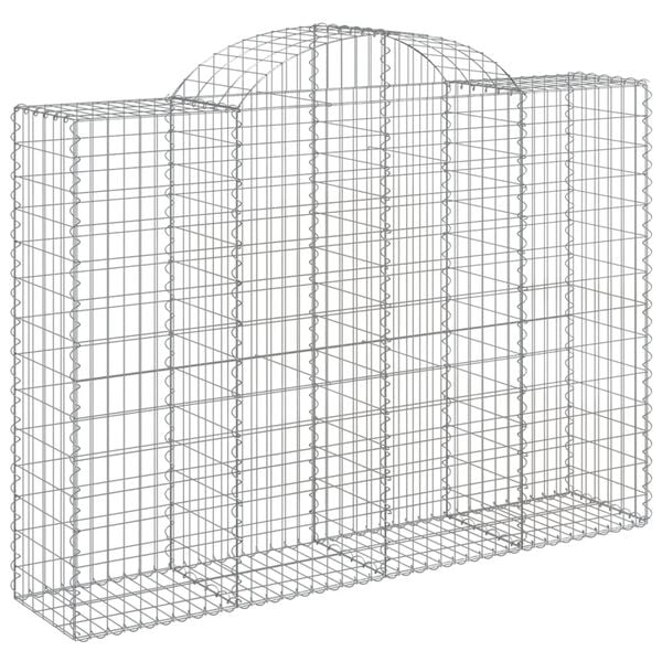 vidaXL Gabion Basket Set of 3 Silver Galvanized Iron