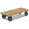 vidaXL Coffee Table Natural Wood Mango Wood Rollable Coffee Table