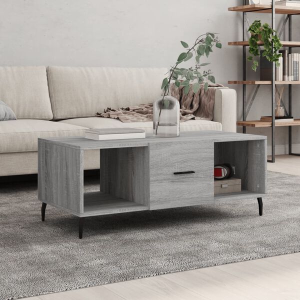 vidaXL Coffee Table Grey Sonoma 40.2x19.7x15.7" Engineered Wood