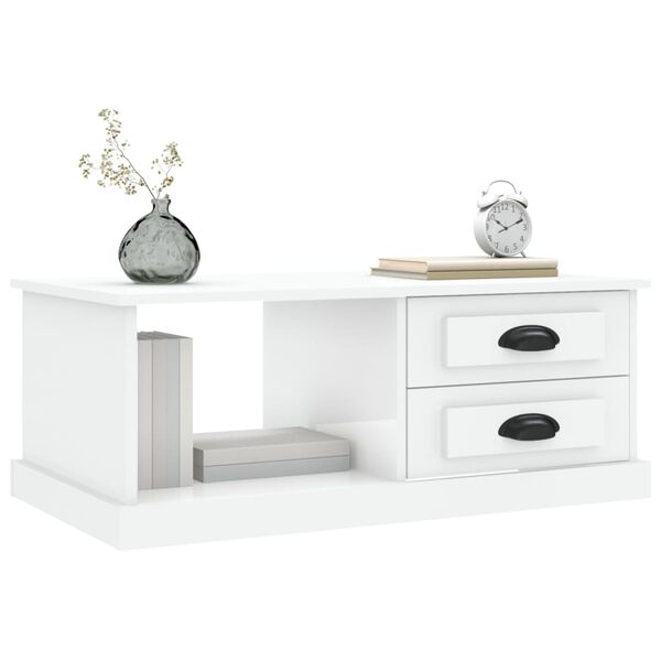 vidaXL Coffee Table High gloss white Engineered wood 35.4 x 19.7 x 13.8 in