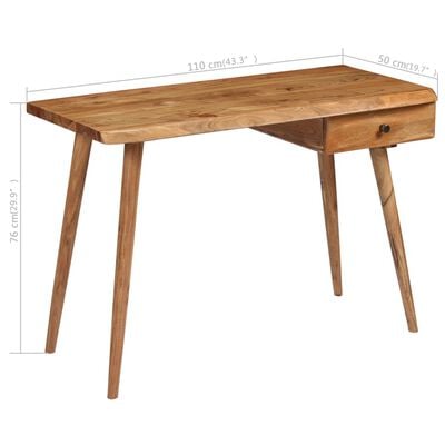 vidaXL Writing Table Solid Acacia Wood 43.3"x19.7"x29.9"