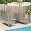 vidaXL Sun Lounger Beige PE rattan, powder-coated steel