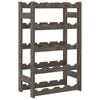vidaXL Wine Rack for 20 Bottles Grey Solid Wood Pine