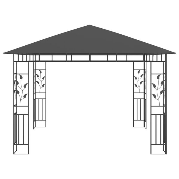vidaXL Gazebo Anthracite Powder-coated steel, polyester 9.8x9.8x8.9 ft