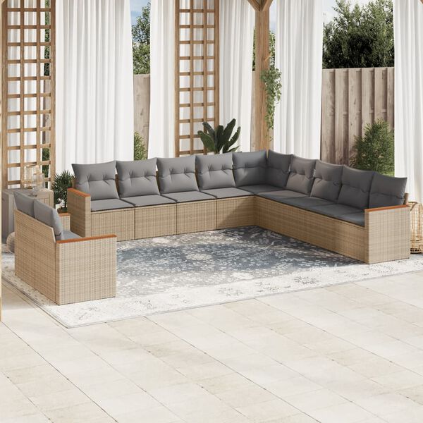 vidaXL Garden Sofa Set Mix Beige, Light Grey