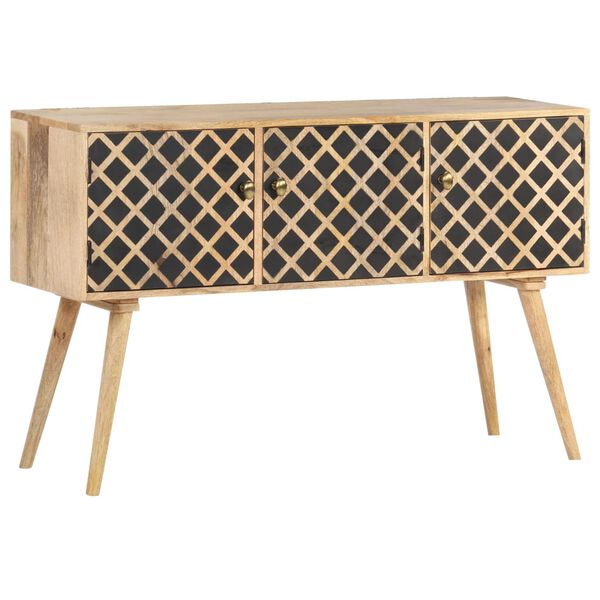 vidaXL Sideboard Natural Mango Wood and Black Large Sideboard