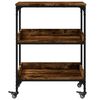 vidaXL Kitchen Trolley Smoked Oak 23.6"x16.1"x31.7" Engineered Wood
