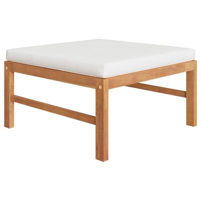 vidaXL 10 Piece Patio Lounge Set with Cream Cushions Solid Teak Wood