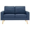 vidaXL Sofa Blue 100% Polyester fabric, solid pine wood, rubberwood