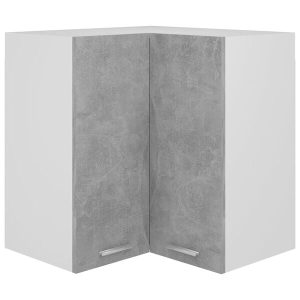 vidaXL Hanging Corner Cabinet Concrete Gray Engineered Wood Medium