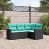 vidaXL Patio Sofa Set Black, Blue