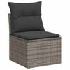 vidaXL Garden Sofa Set Grey PE Rattan, Powder-Coated Steel Large