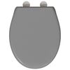 vidaXL Toilet Seat Grey 17.64 x 14.69 x 1.65 in Duroplast