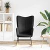 vidaXL Rocking Chair Black Sherpa Fabric
