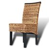 vidaXL Dining Chair Set of 6 Brown Solid mango wood and abaca Medium