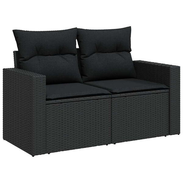 vidaXL Garden Sofa Set Black