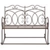 vidaXL Garden Bench Antique brown Wrought iron Medium Garden Bench