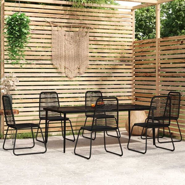 vidaXL Garden Dining Set Black