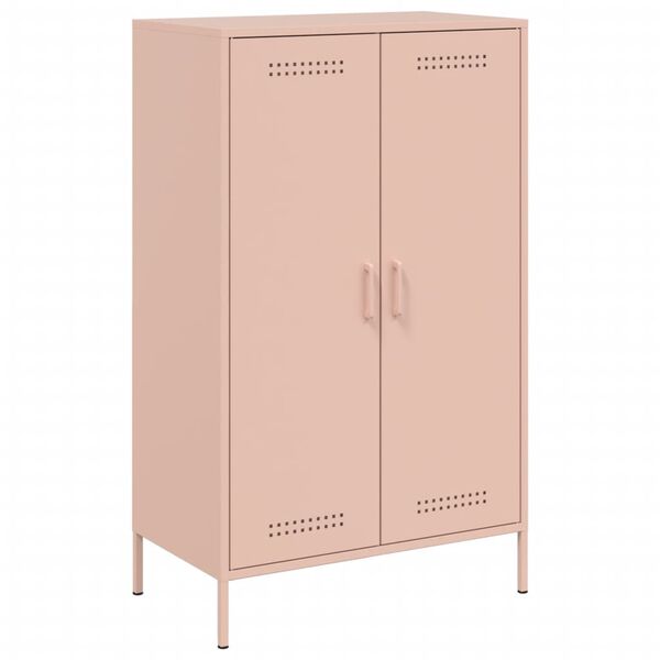 vidaXL Highboard Pink Steel Medium Highboard Rectangular Industrial