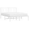 vidaXL Bed Frame White Steel 55.1 x 78.7 in Bed Frame Rectangular