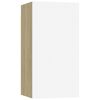 vidaXL TV Cabinet Set of 4 White and Sonoma Oak Engineered Wood