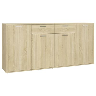 vidaXL Sideboard Sonoma Oak 63"x14.2"x29.5" Engineered Wood
