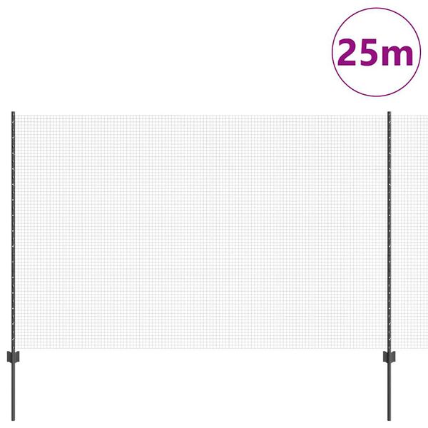 vidaXL Fence and Post Grey 4.92 x 82.02 ft Steel
