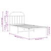 vidaXL Bed Frame Black Powder-Coated Steel Twin Bed Frame Rectangular