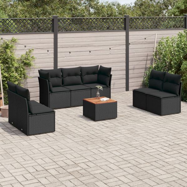 vidaXL Garden Sofa Set Black