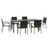 vidaXL Garden Dining Set Black, Cream White
