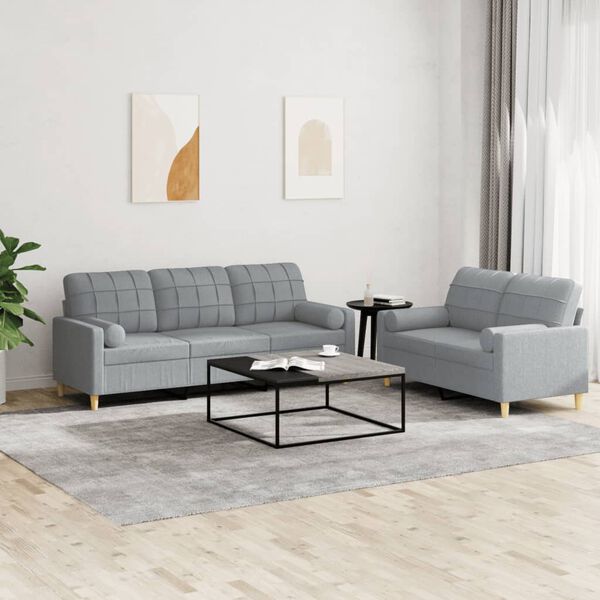 vidaXL Sofa Set Light Grey