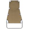 vidaXL Sunlounger Taupe Powder-Coated Steel 74.4 x 22.8 x 10.6 in