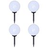 vidaXL Garden Lamp Set of 4 Glossy White Ball, Black Tube Plastic