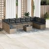 vidaXL Garden Sofa Set Grey PE rattan Large Adjustable Feet