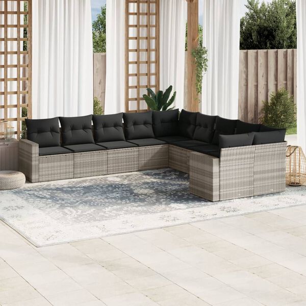 vidaXL Garden Sofa Set Light grey, Dark grey