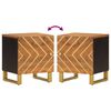 vidaXL Bedside Cabinet Brown and Black Solid Mango Wood, MDF, Iron Compact