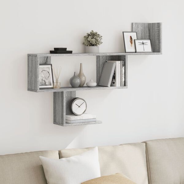 vidaXL Wall Shelf Grey Sonoma Engineered Wood 39.4 x 5.9 x 27.6 in