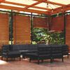 vidaXL Garden Lounge Set Black Solid Pinewood Large Modular