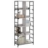vidaXL Bookshelf Grey Sonoma Engineered wood, Steel Freestanding