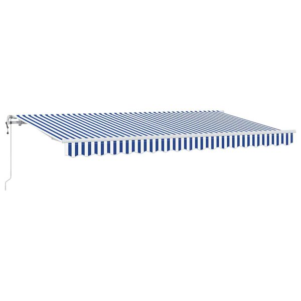 vidaXL Retractable Awning Blue and White 137.8" x 78.7